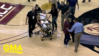 College basketball player collapses on court l GMA [upl. by Hermione373]