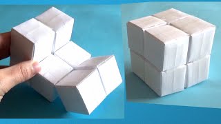 CUBO INFINITO de papel paso a paso y fácil de hacer [upl. by Ynaiffit905]