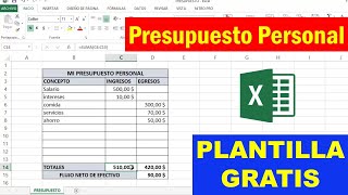 Como hacer un PRESUPUESTO Personal en Excel 🤑💲💻 plantilla gratis [upl. by Lunette]