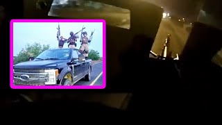 INSANE rolling machine gun battle between Mexican cops and cartel sicarios [upl. by Grantland]