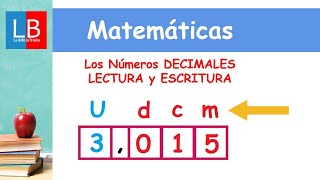 Los Números DECIMALES LECTURA y ESCRITURA ✔👩‍🏫 PRIMARIA [upl. by Raymund750]