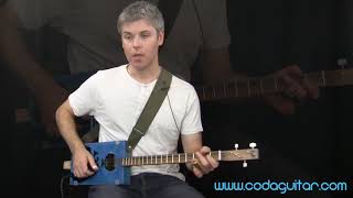 Cigar Box Guitar  3 String Beginner Blues part 1 [upl. by Ajnat]