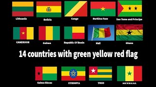 14 Countries With Green Yellow Red Flags PanAfrican colors [upl. by Notsirb]