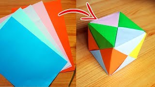 Cubo de papel  Origami Papiroflexia y 3D [upl. by Aserej]