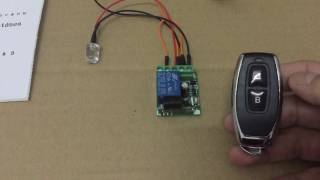 How to use 1 Channel DC12V Remote Control Switch with 2 button remote control [upl. by Kcirred]