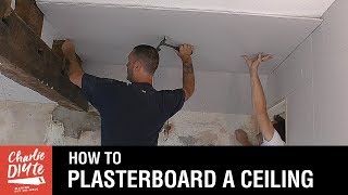 How to Plasterboard an Old Ceiling [upl. by Agnesse]