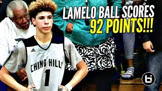 LaMelo Ball Scores 92 POINTS 41 In The 4th Quarter FULL Highlights Chino Hills vs Los Osos [upl. by Nyladnarb905]