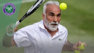 Mansour Bahrami trick underarm serve  Wimbledon 2019 [upl. by Peskoff]