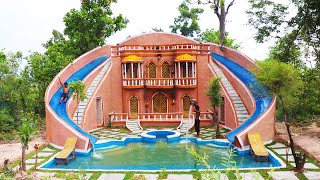 Build Most Wonderful Mud Villa Twin Water Slide Gorgeous Swimming Poolamp Pool Top Villa Full [upl. by Newfeld855]