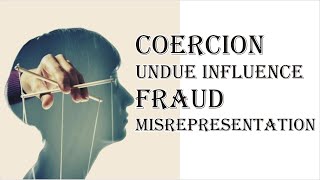 Coercion Undue Influence Fraud Misrepresentation  Indian Contract Act 1872  Law Guru [upl. by Brodeur856]