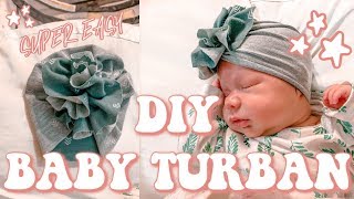 DIY SUPER EASY Ruffle Baby Turban [upl. by Mortimer556]