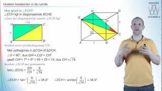Goniometrie  hoeken berekenen in de ruimte  WiskundeAcademie [upl. by Harlin]