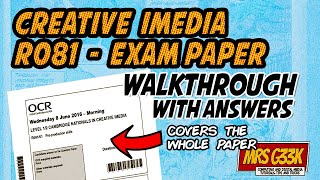 R081  Exam Paper Walkthrough  Creative iMedia PreProduction Skills  with Answers [upl. by Ylelhsa]