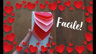 Faire une carte coeur ❤️ Tres facile ❤️ Cascade ❤️ DIY [upl. by Jenine]