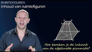 Ruimtefiguren  Hoe bereken je de inhoud van een afgeknotte piramide vwo C  WiskundeAcademie [upl. by Sprague]