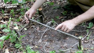 Simplest DIY Spring Snare Trap  Bushcraft Small Game Trap [upl. by Loftis]