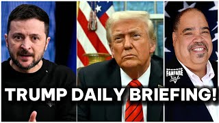 TRUMP DAILY BRIEFING PRESIDENT TRUMP AND VOLODYMYR ZELENSKY EXCHANGE STRONG WORDS [upl. by Niwrek]