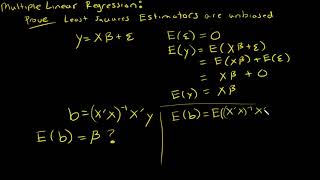 Multiple Linear Regression Least Squares Estimator is Unbiased Proof [upl. by Lorrimor668]