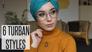 6 TURBAN STYLES with Chiffon Scarves  NABIILABEE [upl. by Aremaj]