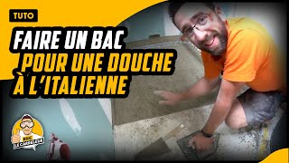 Réaliser UNE DOUCHE ITALIENNE au mortier ciment dans SDB [upl. by Tija210]