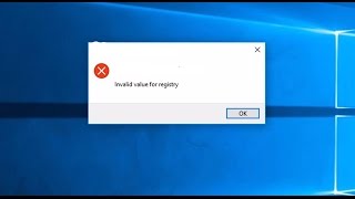 How to Fix Invalid Value For Registry Problem  Windows 10 [upl. by Jerman]