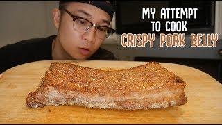 ATTEMPING TO MAKE CRISPY PORK BELLY MUKBANG  COOKING RECIPE [upl. by Eggett]