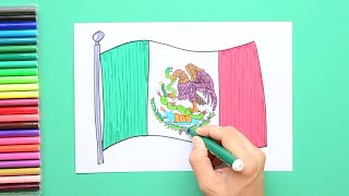 How to draw the National Flag of Mexico [upl. by Airretal]