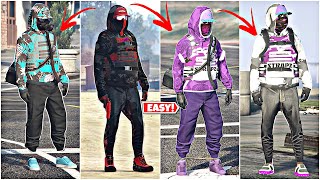 4 Easy ASF GTA 5 Online RNGTryhard Outfits Using Clothing Glitches HOODIES Not Modded Outfits [upl. by Aimak]