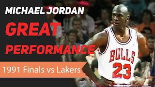 Michael Jordan 1991 NBA Finals Great Performance [upl. by Lorolla]