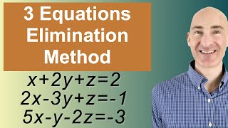 Solving Systems of 3 Equations Elimination [upl. by Anitsyrk172]