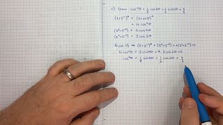 How to use de Moivres theorem to prove cosθ4  18cos4θ  12cos2θ  38 [upl. by Arty]