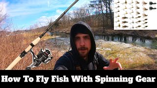 How To Fly Fish With Spinning Rod amp Reel Fly Fishing For Trout With Spinning Gear  SFSC [upl. by Rehctelf]