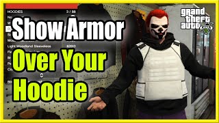 How to Equip ARMOR OVER HOODIE amp Clothes in GTA 5 Online Easy Method [upl. by Cressida312]