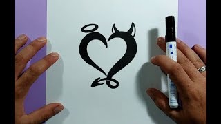 Como dibujar un corazon paso a paso 15  How to draw a heart 15 [upl. by Ynaffik]