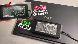 ACER ASPIRE 7  Original Charger amp Chicony Charger  Fake vs Acer Original Charger [upl. by Nylinej]