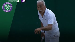 Mansour Bahrami plays funny phantom point in mens doubles  Wimbledon 2018 [upl. by Losiram713]