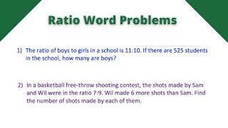 Ratio Word Problems  Algebra 1 [upl. by Lerrehs]