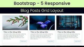 Bootstrap 5  Responsive Blog Posts Grid Layout [upl. by Aernda]