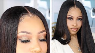 TRULY BEGINNER 5MIN LACE WIG INSTALL no glue [upl. by Nonna402]