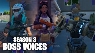 ALL NEW BOSS VOICE SOUNDS  Fortnite Chapter 2 Season 3 [upl. by Akcired]