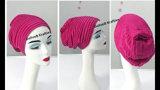 Fully Pleated Turban cap  DIY Turban Making [upl. by Serrano]