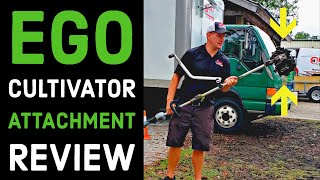 EGO Power 95” Cultivator Attachment Review  Electric Lawn Service [upl. by Gavra]