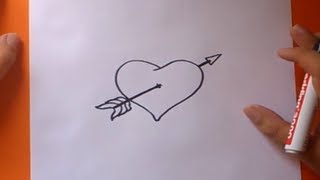 Como dibujar un corazón paso a paso 2  How to draw a heart 2 [upl. by Calvano]