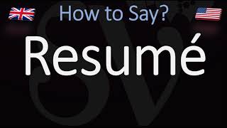 How to Pronounce Resumé CORRECTLY Meaning amp Pronunciation [upl. by Ellehctim]