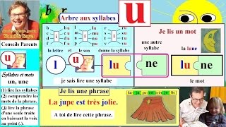 Apprentissage de la lecture Maternelle CP en Français  Alphabet  U u 5 [upl. by Lenneuq]