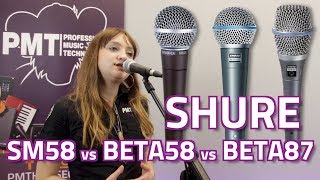 Shure SM58 vs Beta 58A vs Beta 87A Vocal Mic Comparison [upl. by Ailiec503]