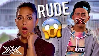 REJECTED Contestant Is RUDE To The Judges  X Factor Global [upl. by Frohne]