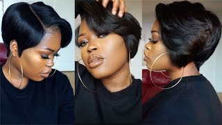 DIY 27 Piece amp A Lace Frontal Tapered Bob Wig [upl. by Zetnas108]