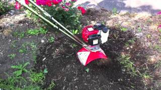 Mantis 4Cycle TillerCultivator Powered by Honda  Review [upl. by Ahterahs]