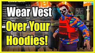 How to WEAR UTILITY VEST OVER HOODIES and CLOTHING in GTA 5 Online New Method [upl. by Esidnac]